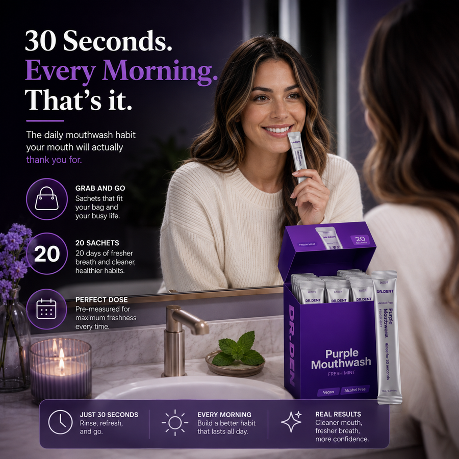 DR.DENT Purple Mouthwash — before and after results, male