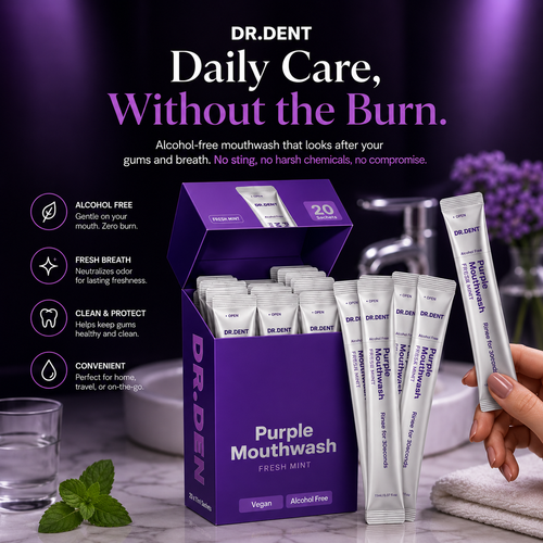 DR.DENT Purple Mouthwash Sachets